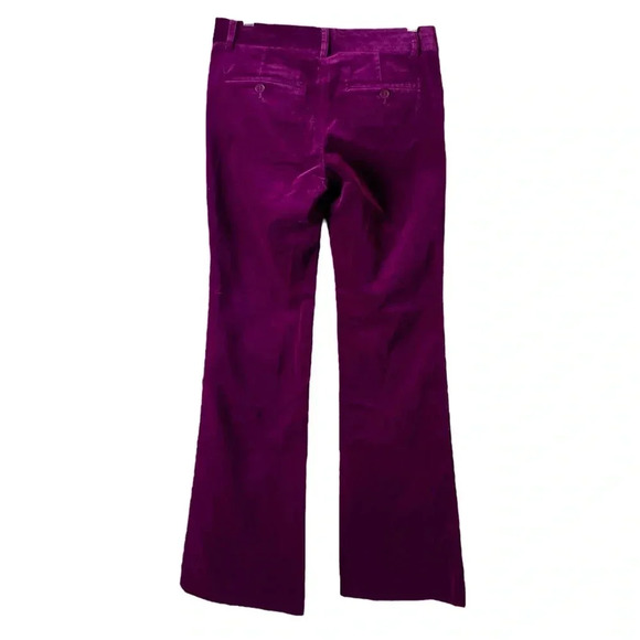 THEORY | Cotton/Lycra Blend Purple Velvet Mid Rise Flare Trouser Pants Size 4 - Picture 3 of 8